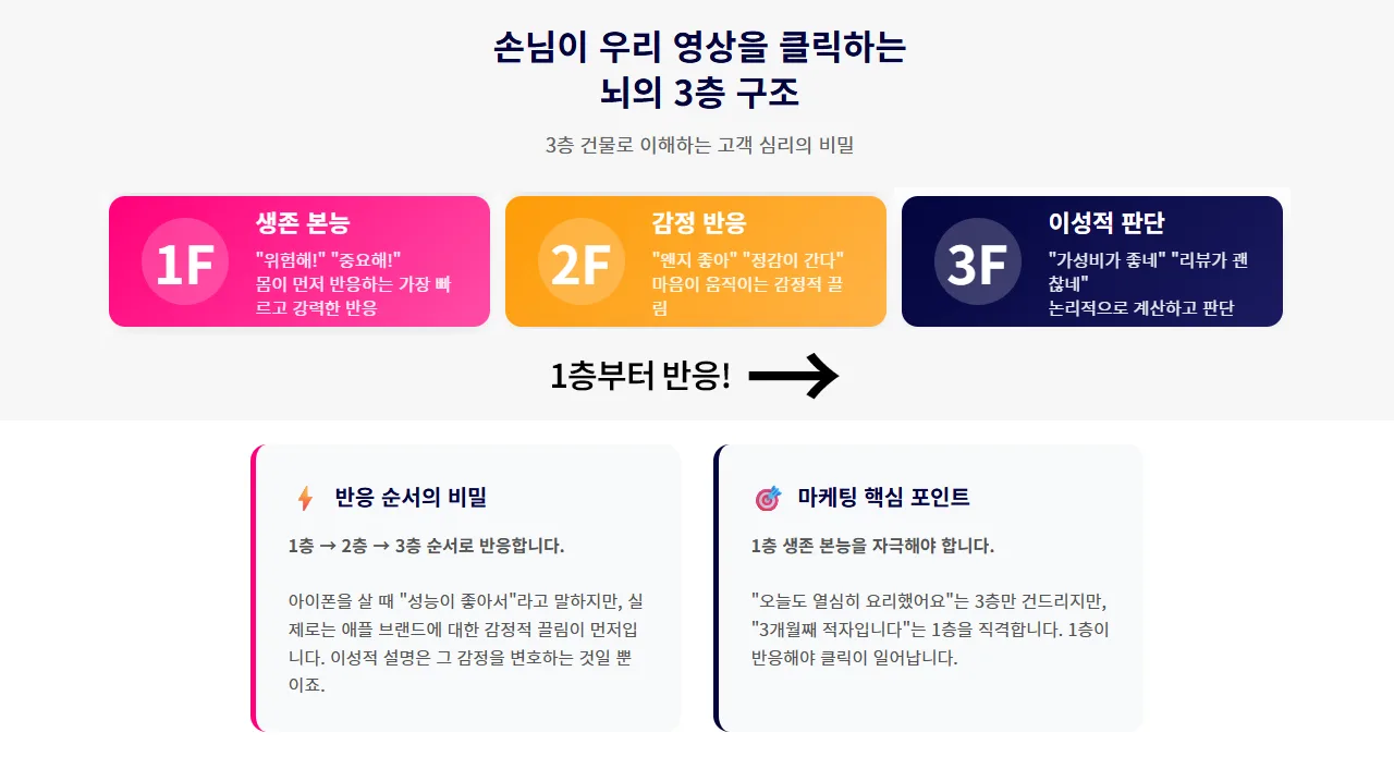 객 심리를 이해하는 뇌의 3층 구조